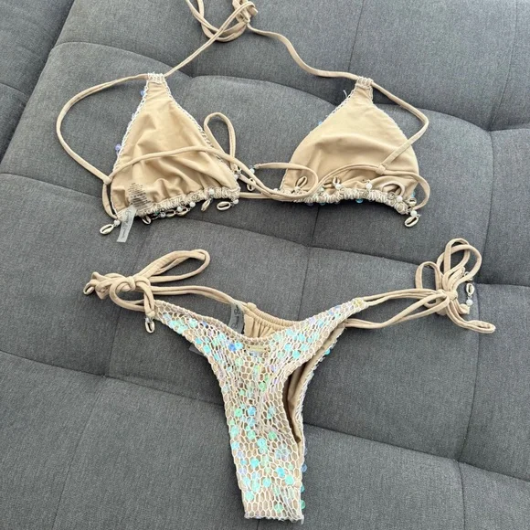 Beach Bunny Swimwear Crochet Seashell and Sequin Bikini - Picture 8 of 10